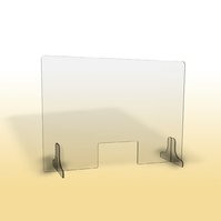 Ochranná clona / přepážka na stůl, 90 x 90 cm, vysoký otvor