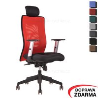 Židle Calypso XL Červená, podhlavník pevný
